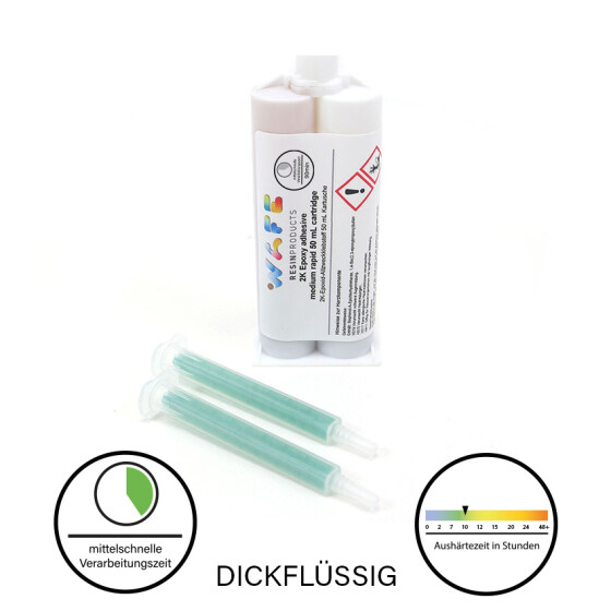 2K-Epoxid-Allzweckklebstoff mit mittelschneller Verarbeitungszeit in 50 ml Kartusche inkl. 2x Statikmischer