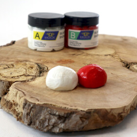 Silikon Knetmasse Rot - Knetsilikon zum Modellieren 300 g (A 150 g + B 150 g)