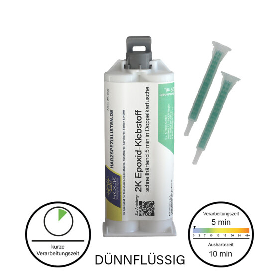 2K Epoxid-Klebstoff 25 -50 ml - schnellhärtender 5 min Holzreparaturkleber